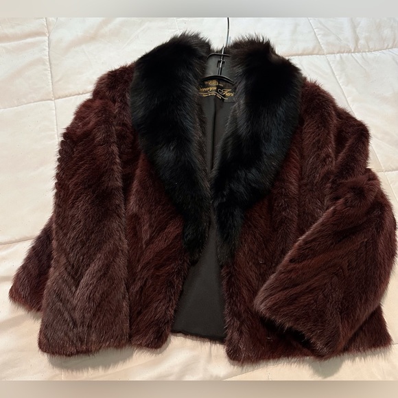Burgundy Mink Jacket - BEST OFFERS - Picture 1 of 8
